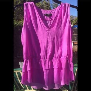 Banana Republic Top Layered Elastic Waist Hot Pink